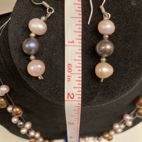 Pearl necklace and earrings, set - Picture 2 of 2